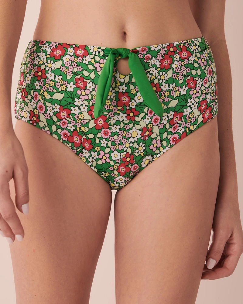Bas de bikini taille haute réversible en fibres recyclées DITSY BLOOMING