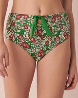 Bas de bikini taille haute réversible en fibres recyclées DITSY BLOOMING