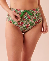 Bas de bikini taille haute réversible en fibres recyclées DITSY BLOOMING