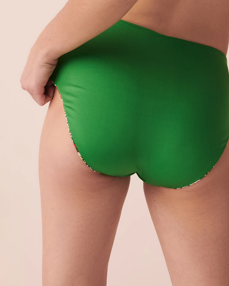 Bas de bikini taille haute réversible en fibres recyclées DITSY BLOOMING