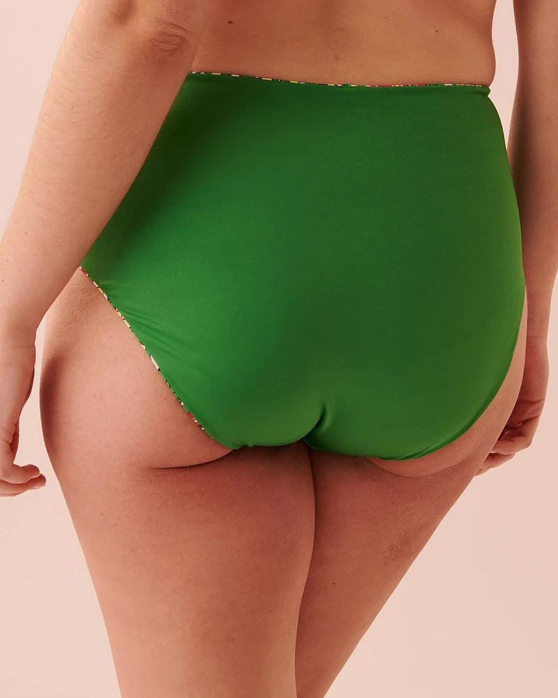 Bas de bikini taille haute réversible en fibres recyclées DITSY BLOOMING