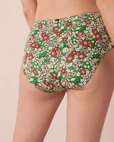 Bas de bikini taille haute réversible en fibres recyclées DITSY BLOOMING