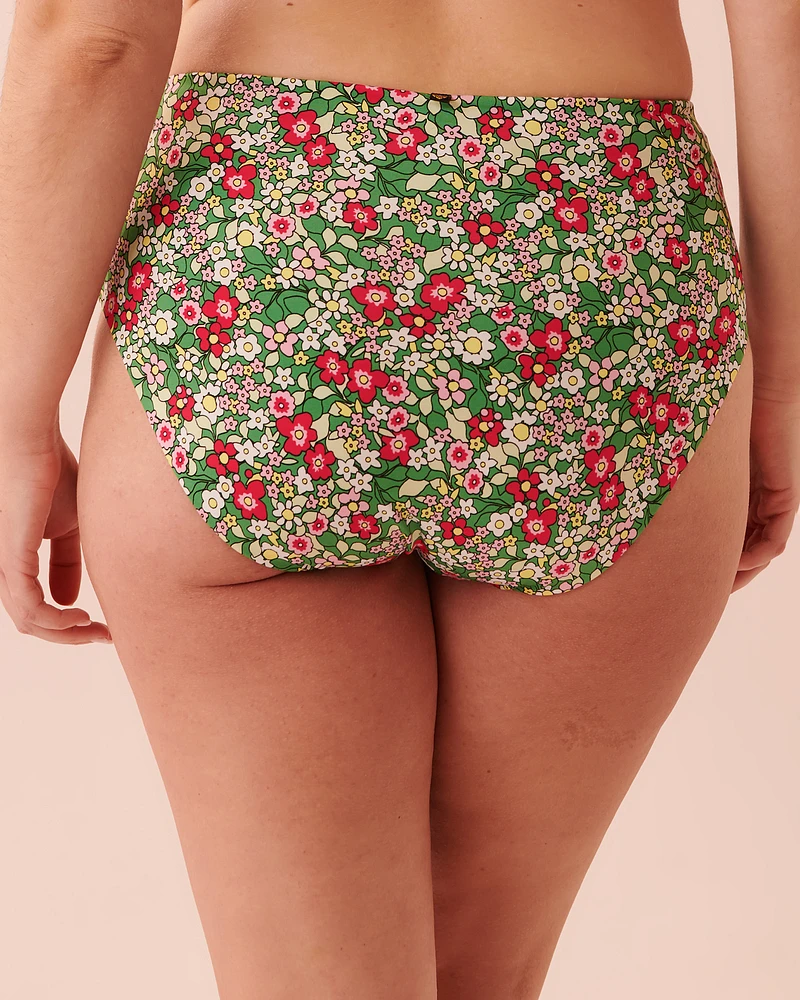 Bas de bikini taille haute réversible en fibres recyclées DITSY BLOOMING