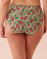 Bas de bikini taille haute réversible en fibres recyclées DITSY BLOOMING