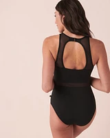 Maillot une-pièce encolure haute MILA
