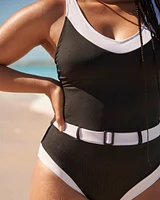 Maillot une-pièce à ceinture RETRO