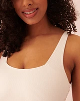 Maillot une-pièce encolure carrée TEXTURED