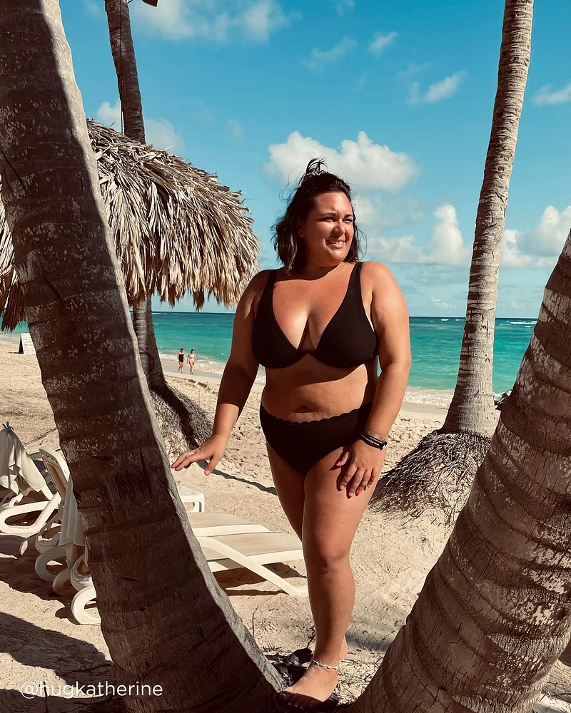 Haut de bikini plongeant texturé CASABLANCA