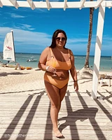 PEACH COBBLER Bandeau Bikini Top