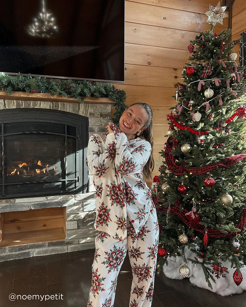 Ensemble pyjama en micropolaire à flocons de neige