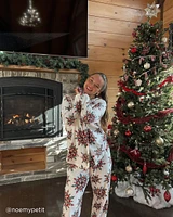Ensemble pyjama en micropolaire à flocons de neige