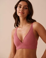 Push Up Plunge Seamless Ribbed Bralette