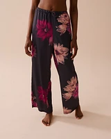 Pantalon en satin à imprimé floral