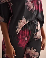 Pantalon en satin à imprimé floral