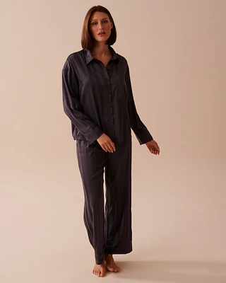 Ensemble pyjama en satin jacquard à rayures