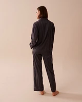 Ensemble pyjama en satin jacquard à rayures