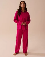 Jacquard Stripe Satin Pajama Set