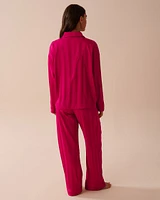 Jacquard Stripe Satin Pajama Set