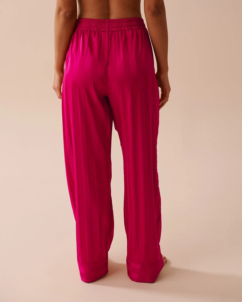 Jacquard Stripe Satin Pajama Set