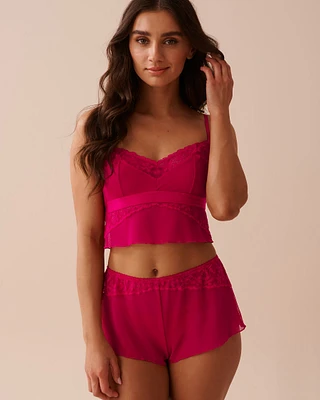 Ensemble 2 pièces en résille et dentelle festonnée