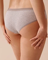 Lace Trim Ribbed Cheeky Panty