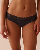 Culotte cheeky coton et bande de dentelle