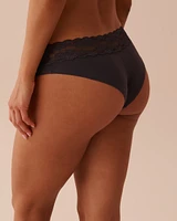 Culotte cheeky coton et bande de dentelle