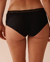 Lace Trim Ribbed Hiphugger Panty