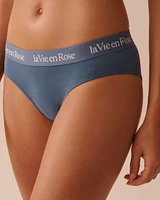 Culotte bikini coton et bande élastique logo