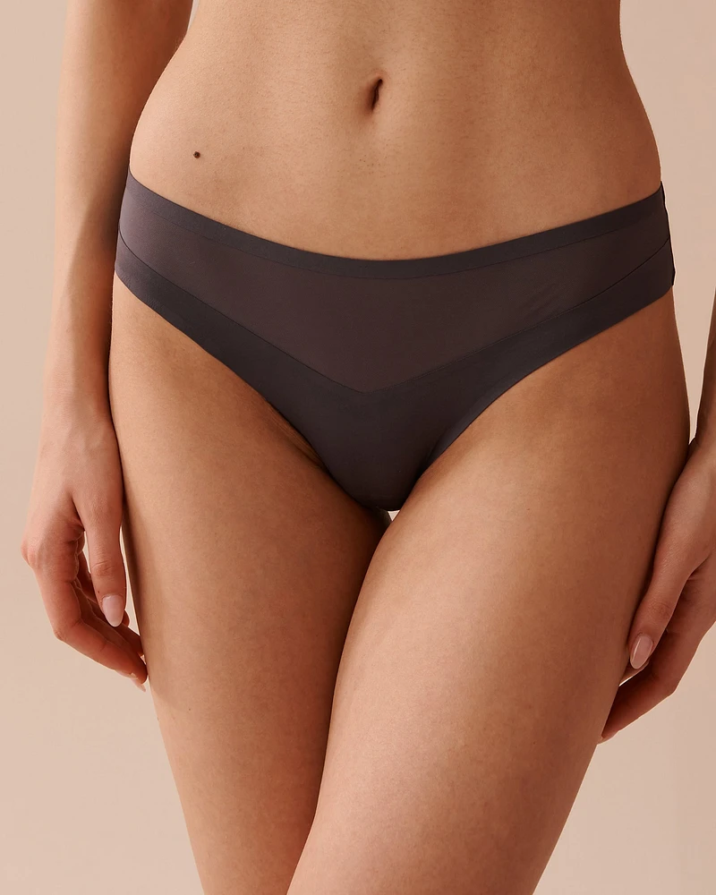 Culotte bikini en microfibre et résille