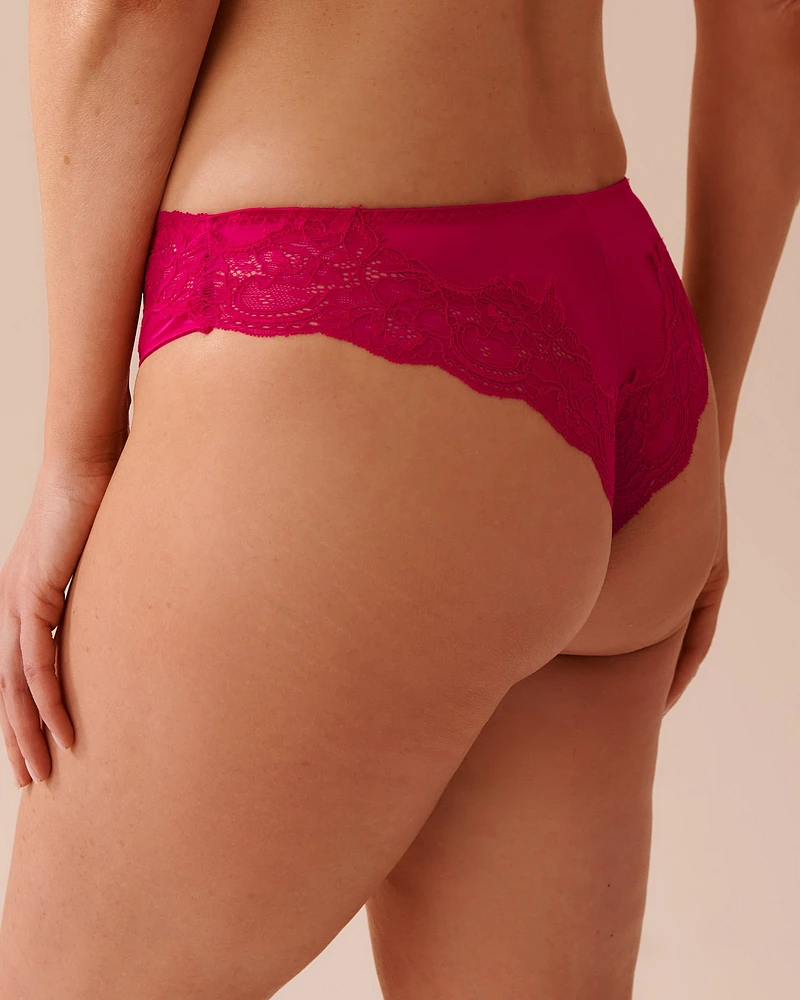 Microfiber and Lace Brazilian Panty