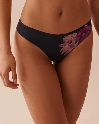 Printed Microfiber Thong Panty