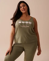 Sheep Print Ribbed Jersey Cami