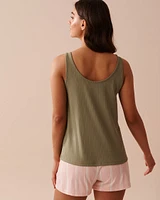 Sheep Print Ribbed Jersey Cami