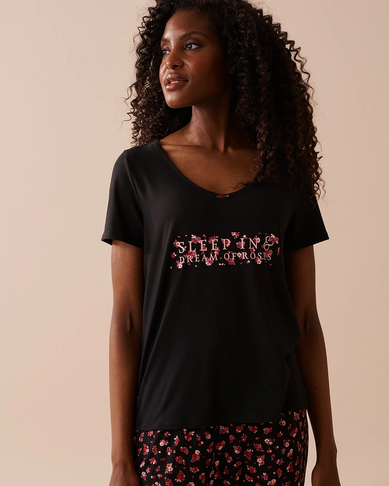 T-shirt ultra doux à roses