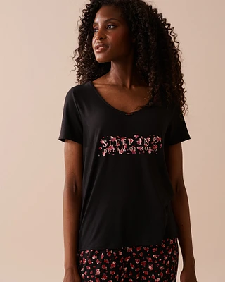 T-shirt ultra doux à roses