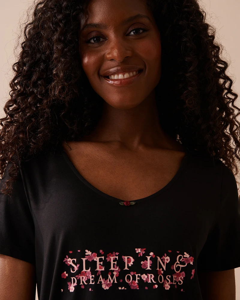 T-shirt ultra doux à roses