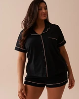 Cotton Short Sleeve Button-down Shirt