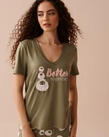 T-shirt ultra doux à imprimé mouton