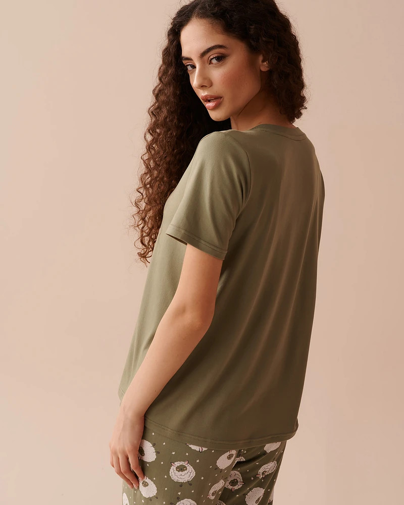 T-shirt ultra doux à imprimé mouton