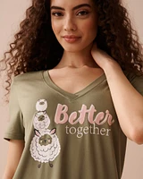 T-shirt ultra doux à imprimé mouton