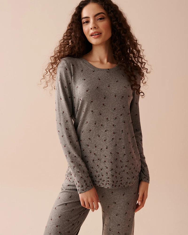 Rose Print Recycled Fibers Long Sleeve Shirt