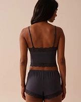 Lace Detail Modal Crop Cami