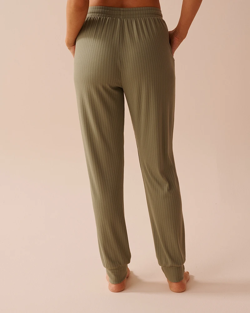 Pantalon de pyjama jogger en jersey côtelé