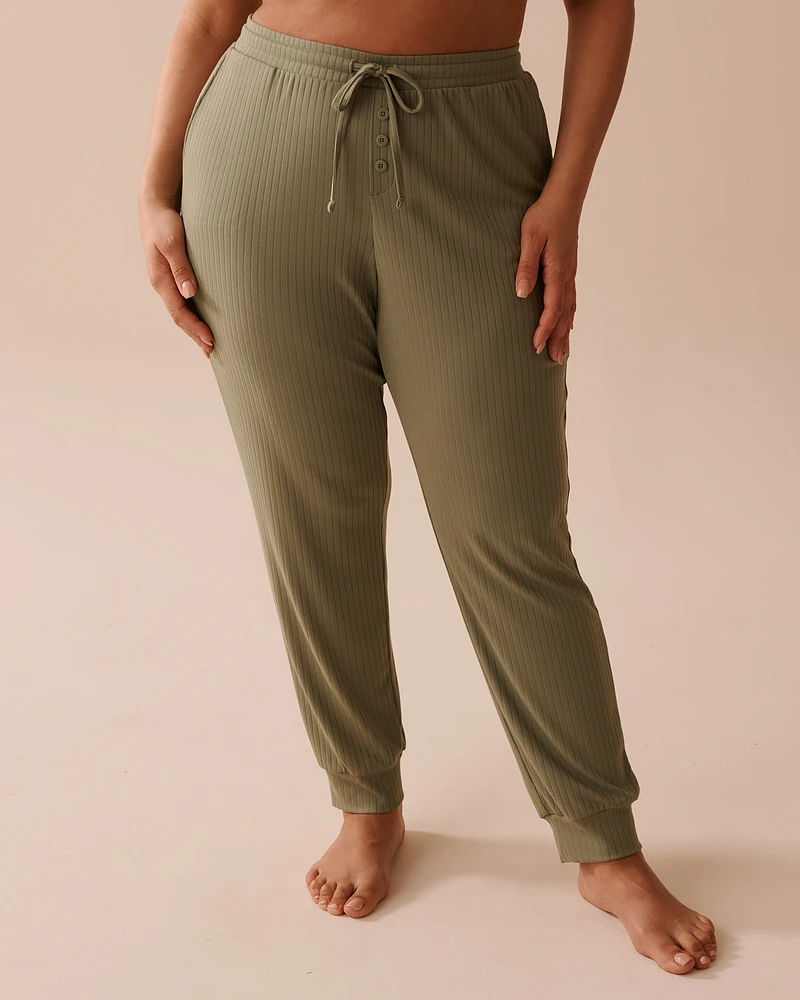 Pantalon de pyjama jogger en jersey côtelé