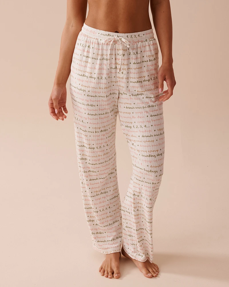 Pantalon de pyjama en jersey côtelé