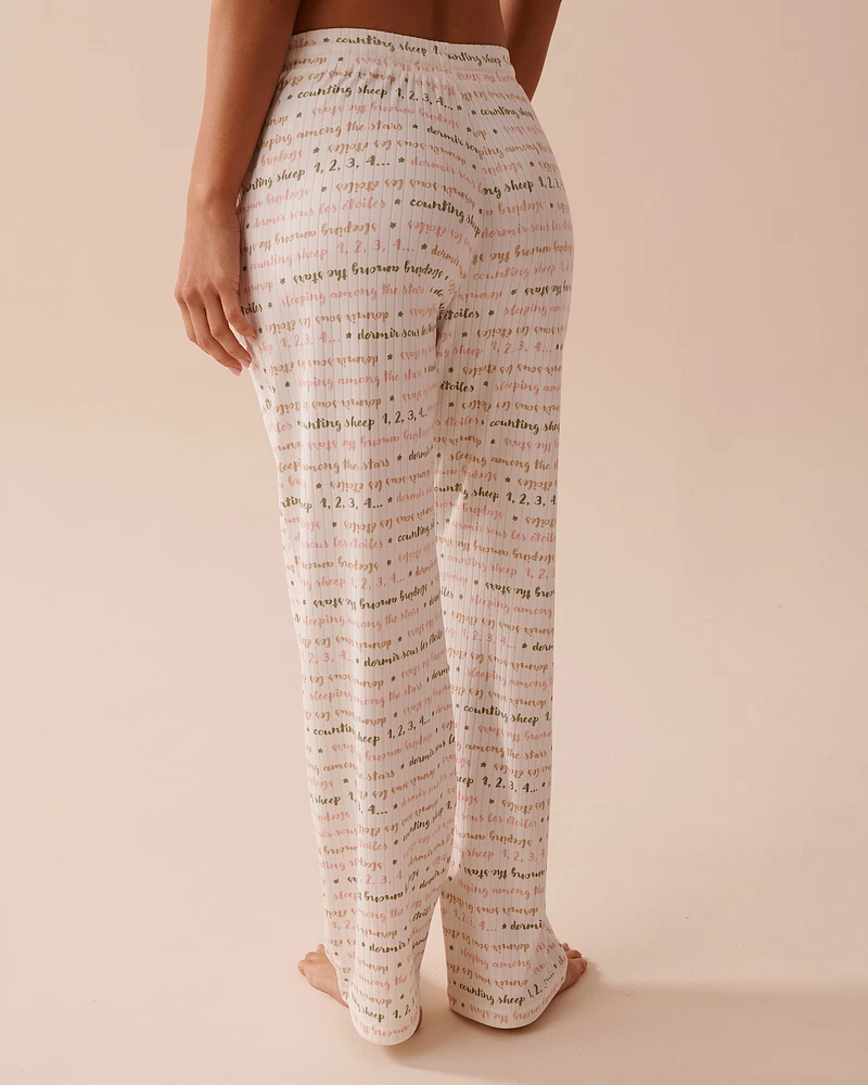 Pantalon de pyjama en jersey côtelé