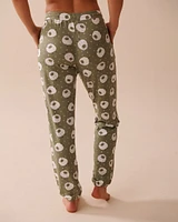 Pantalon de pyjama jogger ultra doux à imprimé mouton
