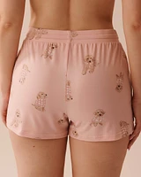 Short de pyjama ultra doux à imprimé chien