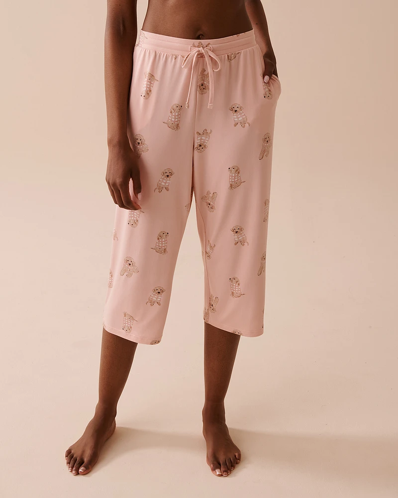 Dog Print Super Soft Capris